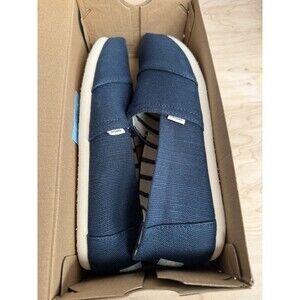 TOMS Heritage Classic Earthwise Size W 8 Blue Canvas Slip Flats Shoes Excellent